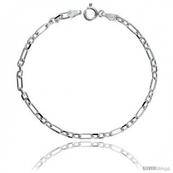 Sterling Silver Italian Diamond Cut Figaro-Cable Chain Necklaces & Bracelets 3 mm wide Nickel Free.