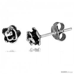 Tiny Sterling Silver Flower Stud Earrings -Style Es253