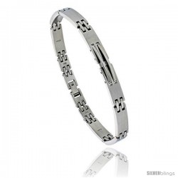 Stainless Steel Solid Link Bracelet over 1/4 in wide, 8 1/2 in long