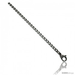 Surgical Steel 3 mm (1/8 in) Curb Link Cuban Chain Necklace