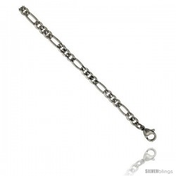 Stainless Steel Figaro Chain Necklace 4.5 mm (3/16 in)