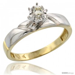 10k Yellow Gold Diamond Engagement Ring, 5/32 in wide -Style 10y112er