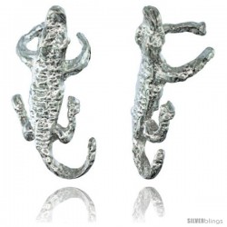 Sterling Silver Crocodile Cuff Earring, 7/8 intall
