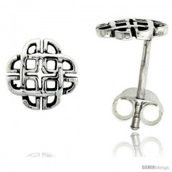 Sterling Silver Dara Celtic Knot Stud Earrings, 1/4 in