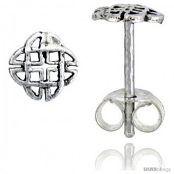 Sterling Silver Dara Celtic Knot Stud Earrings, 1/4 in -Style Es406
