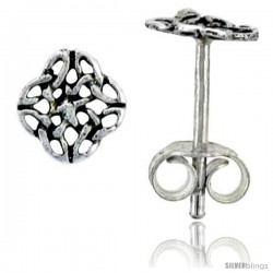 Sterling Silver Dara Celtic Knot Stud Earrings, 1/4 in -Style Es407