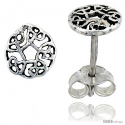 Sterling Silver Celtic Knot Stud Earrings, 1/4 in -Style Es411