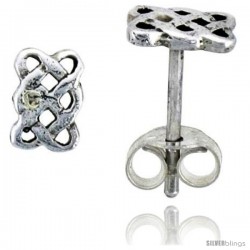 Sterling Silver Celtic Knot Braid Stud Earrings, 1/4 in