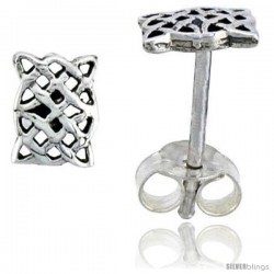 Sterling Silver Celtic Knot Braid Stud Earrings, 1/4 in -Style Es415