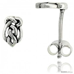 Sterling Silver Celtic Motherhood Knot Stud Earrings, 1/4 in