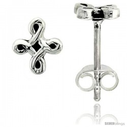 Sterling Silver Quaternary Celtic Knots Stud Earrings, 1/4 in -Style Es420