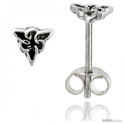 Sterling Silver Celtic Trinity Knot Stud Earrings, 1/4 in -Style Es425