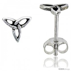 Sterling Silver Celtic Trinity Knot Stud Earrings, 1/4 in -Style Es423