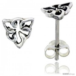 Sterling Silver Celtic Knot Stud Earrings, 1/4 in -Style Es426