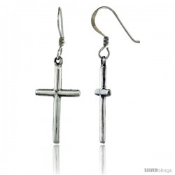 Sterling Silver Cross Dangle Earrings, 1 intall