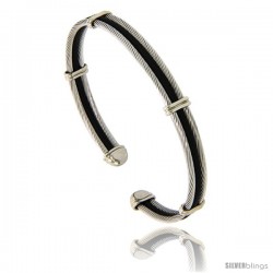 Stainless Steel & Rubber Cable Golf Bracelet, 7 in