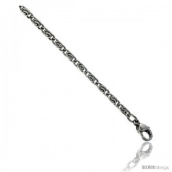 Surgical Steel Snail Chain Necklace 3 mm (1/8 in.) wide, 18, 20, 22 and 24 in lengths