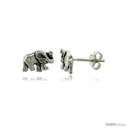 Tiny Sterling Silver Elephant Stud Earrings