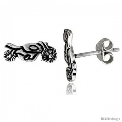 Tiny Sterling Silver MOTORCYCLE Stud Earrings 7/16 in -Style Es80