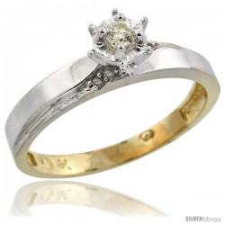 10k Yellow Gold Diamond Engagement Ring, 1/8inch wide -Style 10y115er