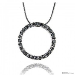 Sterling Silver Eternity Circle 22mm (7/8") with 2mm Cubic Zirconia