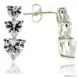 Sterling Silver / Cubic Zirconia Drop Earrings