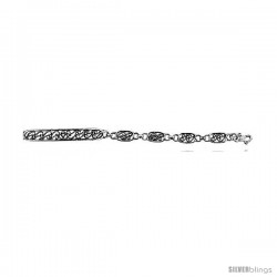 Sterling Silver Oxidized Filigree Heart Bracelet