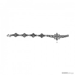 Sterling Silver Filigree Y2K Commemorative Bracelet