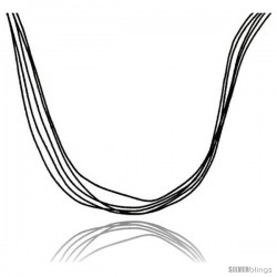 Japanese Silk Necklace 5 Strand Black, Sterling Silver Clasp, 18 in