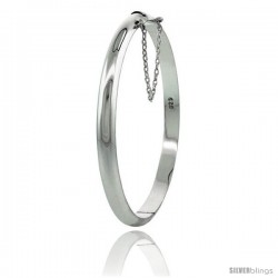 Sterling Silver Children's Bangle Bracelet Junior Size High Polished 3/16 in wide -Style 2bb30