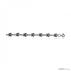 Sterling Silver Butterfly Charm Bracelet, 1/4 in wide -Style 2cb33