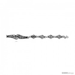 Sterling Silver Filigree Y2K Commemorative Bracelet -Style Fb17