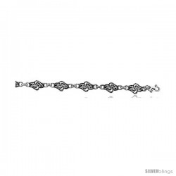 Sterling Silver Filigree Y2K Commemorative Bracelet -Style Fb3