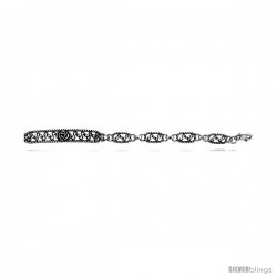 Sterling Silver Oxidized Filigree Flower Bracelet -Style Fb8