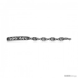 Sterling Silver Oxidized Filigree Bracelet -Style Fb9