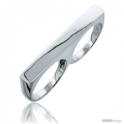 Sterling Silver Two Finger ID Ring, 1/4 in wide