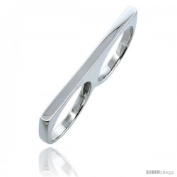 Sterling Silver Two Finger ID Ring, 1/8 in wide