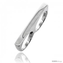 Sterling Silver Two Finger Stackable Ring 3/16 in. (5 mm) wide