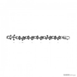 Sterling Silver Gecko Charm Bracelet, 1/4" (7 mm).