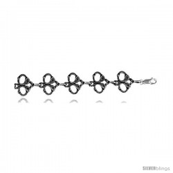 Sterling Silver Handcuffs Charm Bracelet, 5/8" (16 mm).