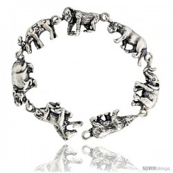 Sterling Silver Menagerie Bracelet, 1/12" (12 mm) wide