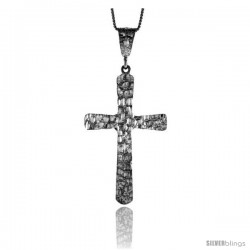 Sterling Silver Nugget Cross Pendant, 2 1/4 in