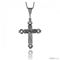 Sterling Silver Crucifix Pendant, 1 1/2 in