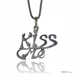 Sterling Silver Kiss Me Talking Pendant, 3/4 in Tall