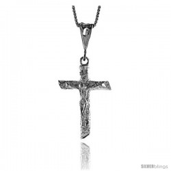 Sterling Silver Crucifix Pendant, 1 1/4 in