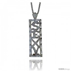 Sterling Silver SEXY Talking Pendant, 7/8 in Tall