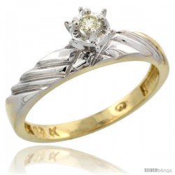 10k Yellow Gold Diamond Engagement Ring, 1/8inch wide -Style 10y118er