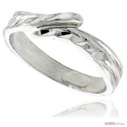 Sterling Silver Freeform Ring Polished finish 3/16 in wide