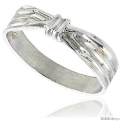 Sterling Silver Ribbon Ring Polished finish 3/16 in wide