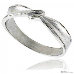 Sterling Silver Freeform Ring Polished finish 3/16 in wide -Style Ffr404